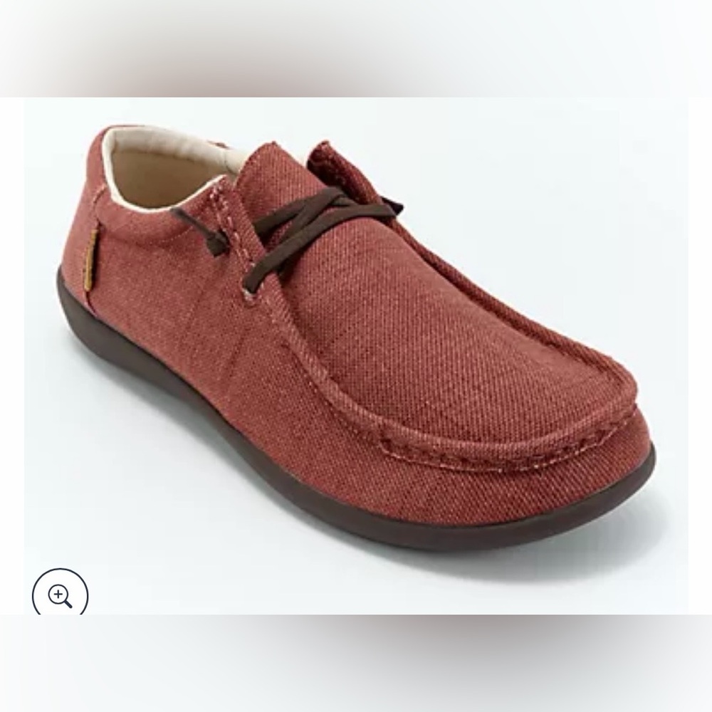 Revitalign Carefree Casual Red Denim  Canvas Men's 14D Shoe-NEW